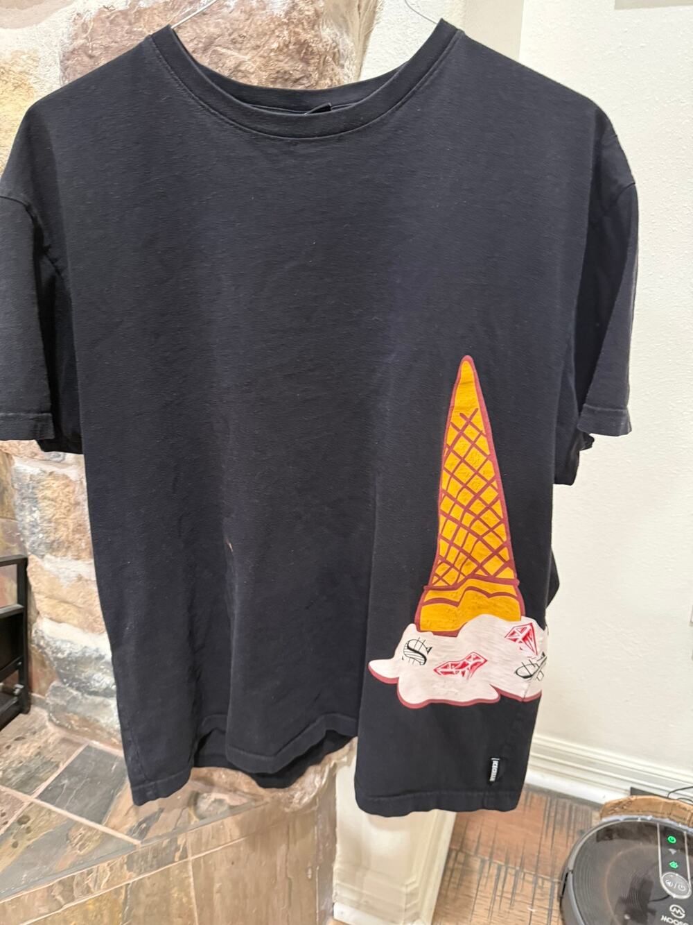 ICECREAM Billionaire Boys Club Mens 3XL Navy Dripping Cone Graphic T-Shirt Tee
